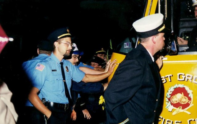 Firefighter Wes McCoy at the 1998 Housing